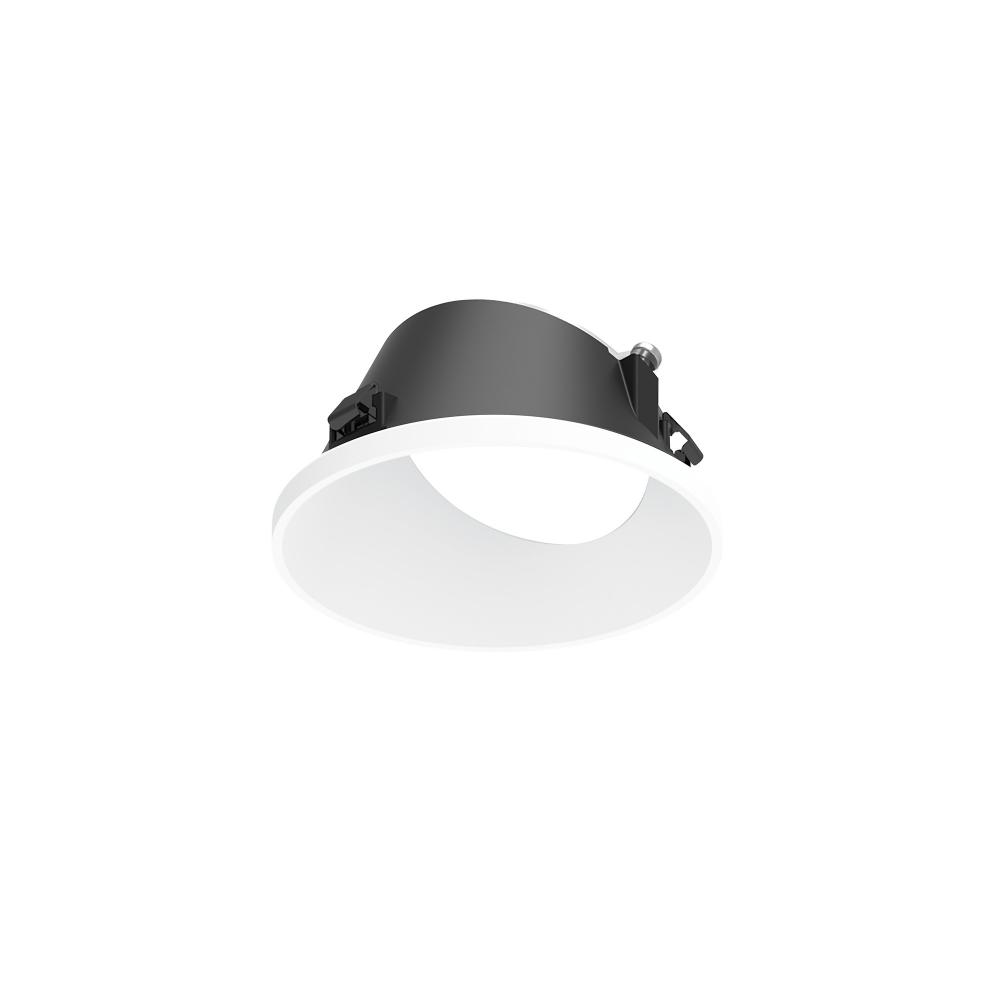 3" Apollo Round Flangeless Wall Wash Trim with Clear Lens, Matte Powder White Finish