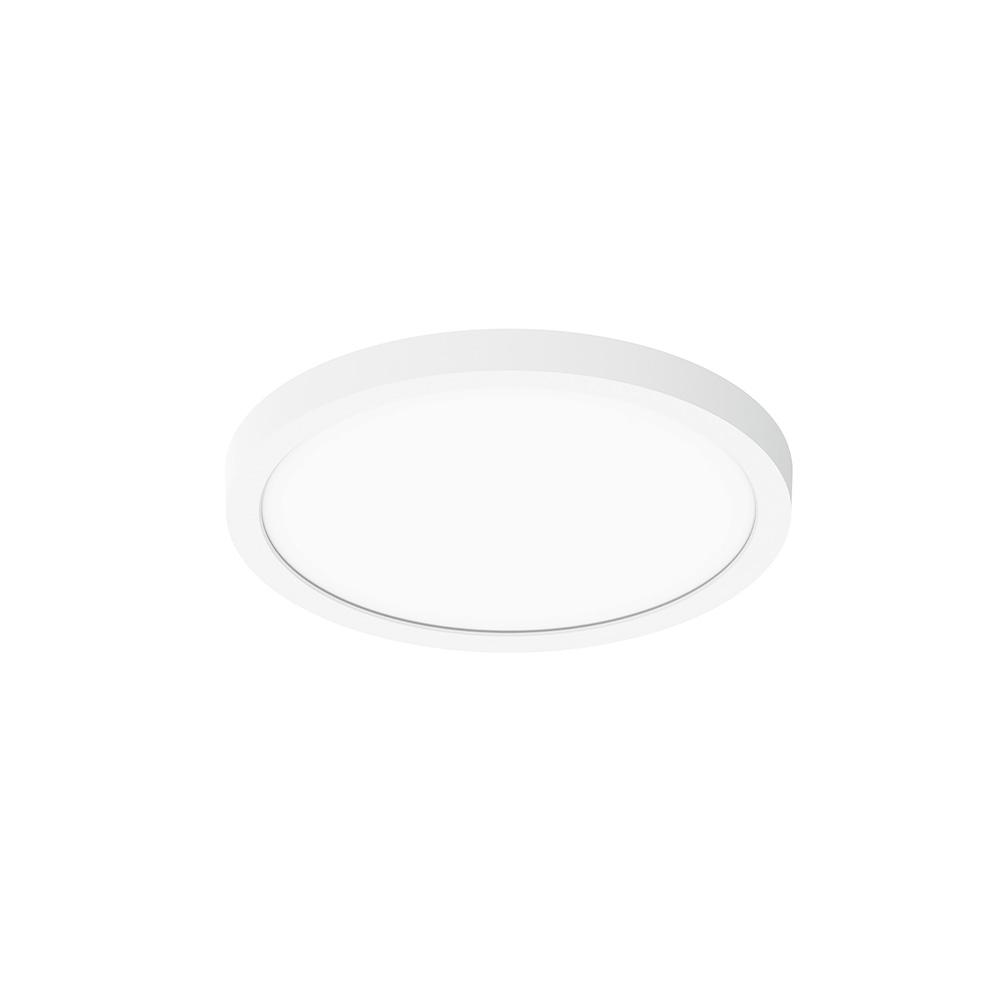 8" ELO LED Surface Mount Luminaire with Selectable CCT, 1400lm / 18W, Matte Powder White Finish