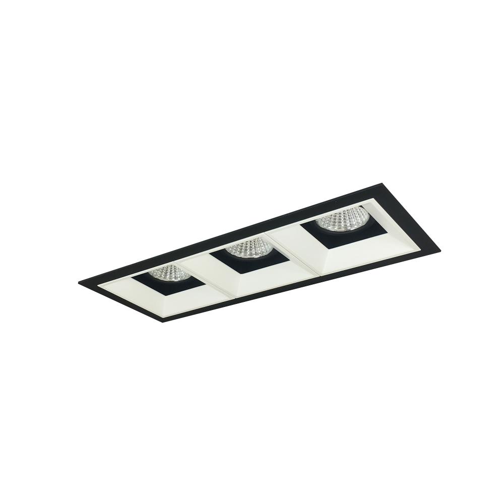 Iolite MLS 3-Head Trim Set, Black Flange, 5000K, 1000lm, Black/MPW Fixed Downlt./Adj. Gimbal/Wall