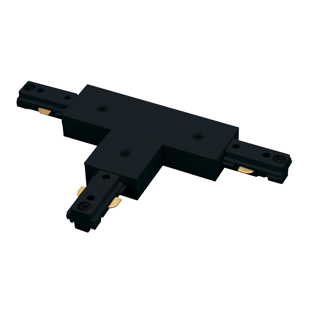 T-Connector for Two-Circuit Track (Left Polarity), Black Finish