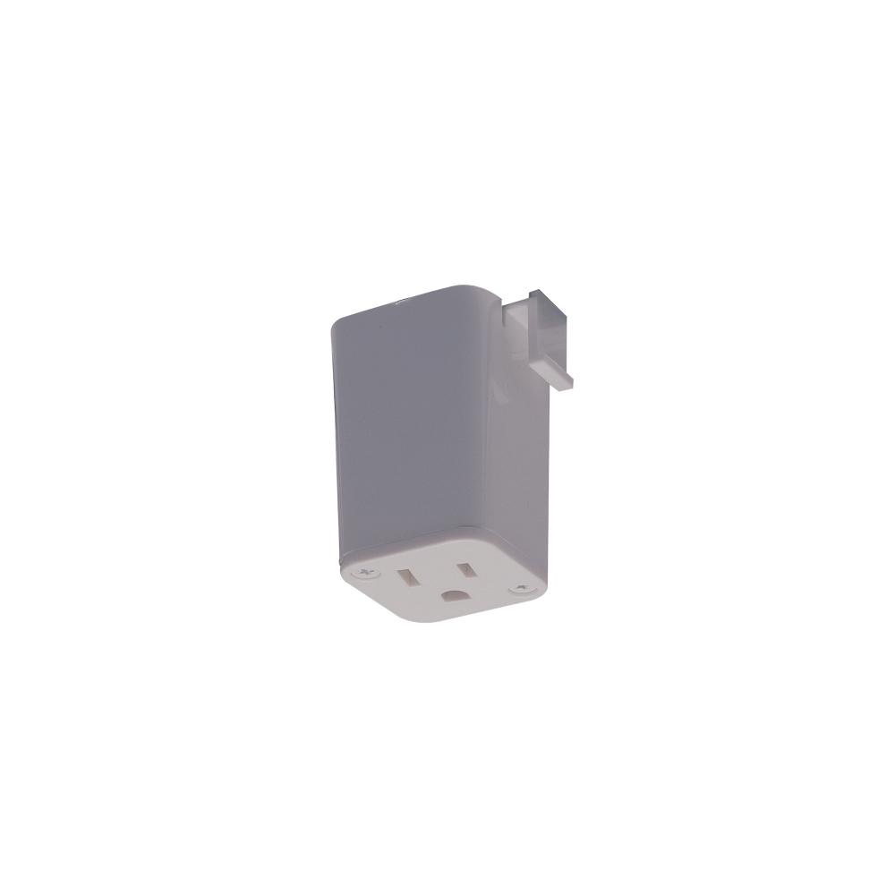 Outlet Adapter for L-Style Track Systems, Silver Finish