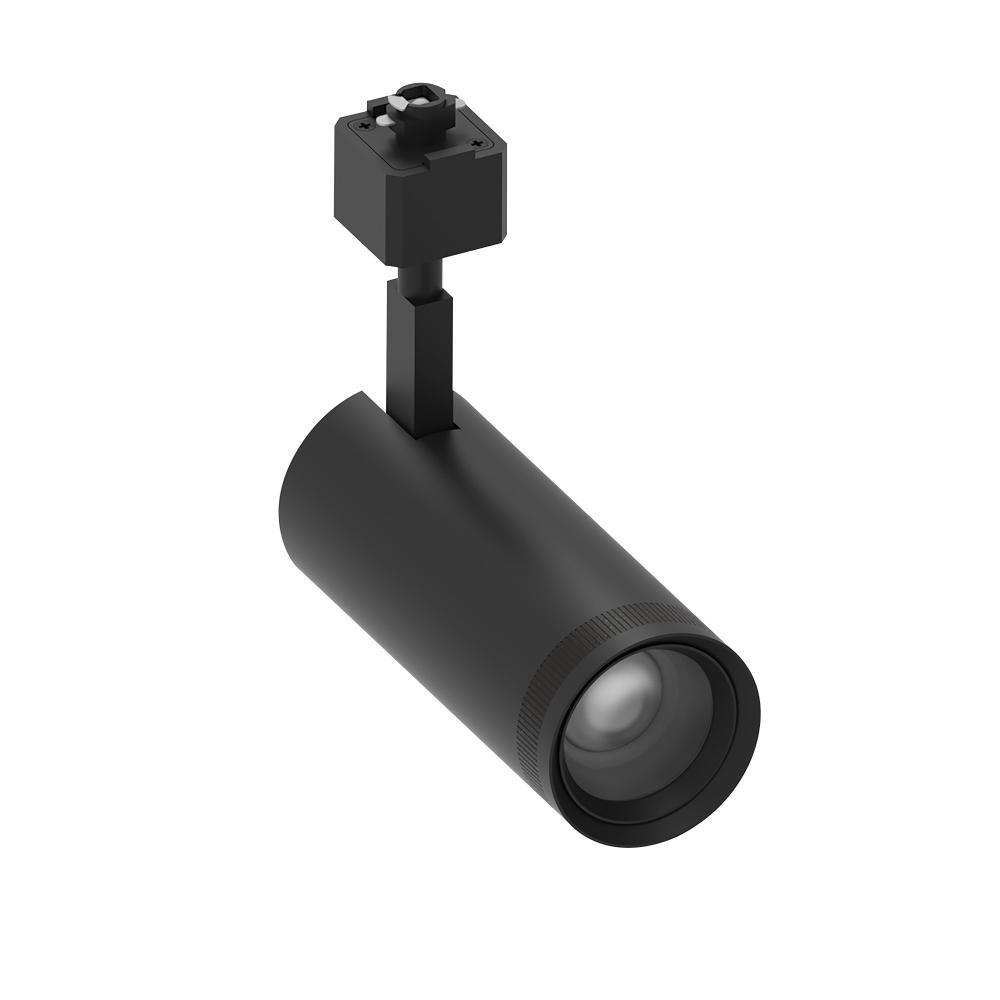 Zoomable Track Light with Selectable CCT, 20W / 1550lm, Adjustable Beam Angle, Black finish