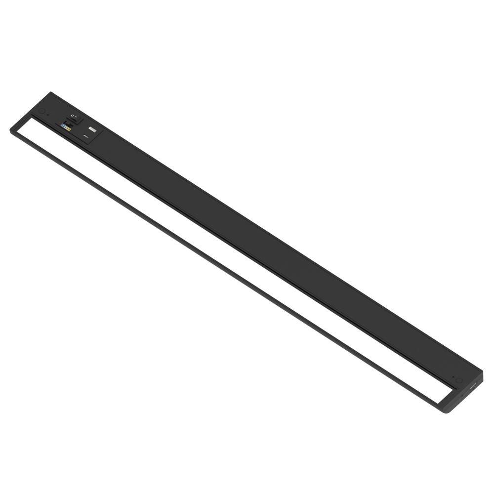 32" 120V Adjustable LEDUR Under Cabinet with Selectable CCT & USB Ports, Black Finish