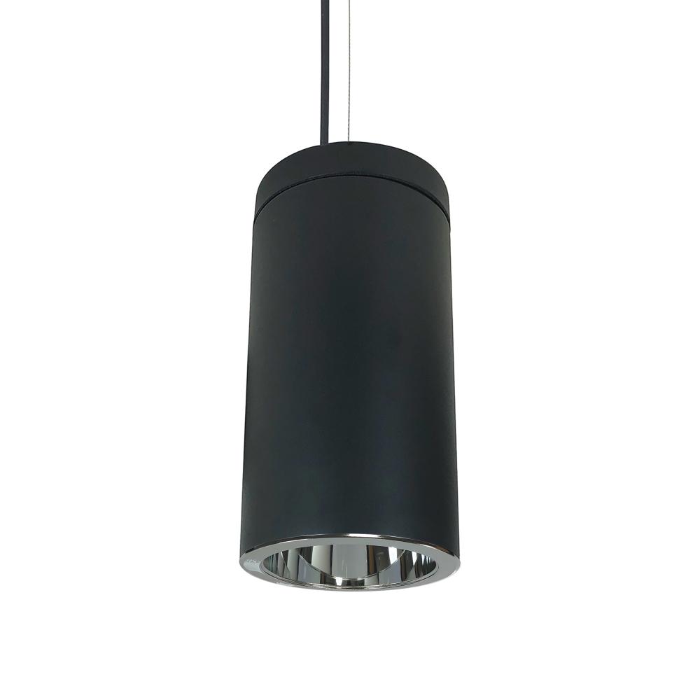 6" Sapphire III Cable Mount Black Cylinder, Clear Reflector/Clear Flange, 120V; Phase Dimming,