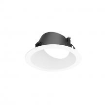 Nora NAPF-3RWWMPW/CL - 3" Apollo Round Flanged Wall Wash Trim with Clear Lens, Matte Powder White Finish