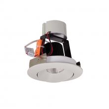 Nora NIR-4RC50XWW - 4" Iolite LED Round Adjustable Cone Retrofit, 800lm / 12W, 5000K, White Reflector / White Flange