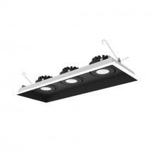 Nora NMRT3-3RL330NBW - Three-Head Flanged LED Multiple Lighting Trim, 2500lm per Head w/ Narrow Flood Optic, 3000K,