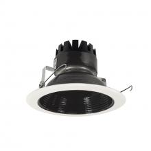 Nora NRM3-62L130FBW - 6" Marquise III Round Baffle, 900lm, 3000K, Flood Optic, Black Baffle/White Flange