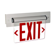 Nora NX-815-LEDRCA - Recessed Adjustable LED Edge-Lit Exit Sign, Battery Backup, 6" Red Letters, Single Face / Clear