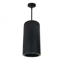 Nora NYLS3-6P1L530NC12BBB - 6" Sapphire III Pendant Mount Black Cylinder, Black Reflector/Black Flange, 120-277; 0-10V