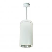 Nora NYLS3-6P1L540FC12DWW - 6" Sapphire III Pendant Mount White Cylinder, Diffused Clear Reflector/Matte Powder White