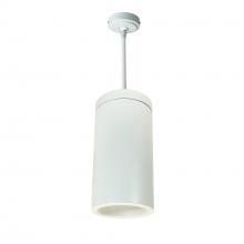 Nora NYLS3-6P1L530NP01WWW - 6" Sapphire III Pendant Mount White Cylinder, Matte Powder White Reflector/Matte Powder White