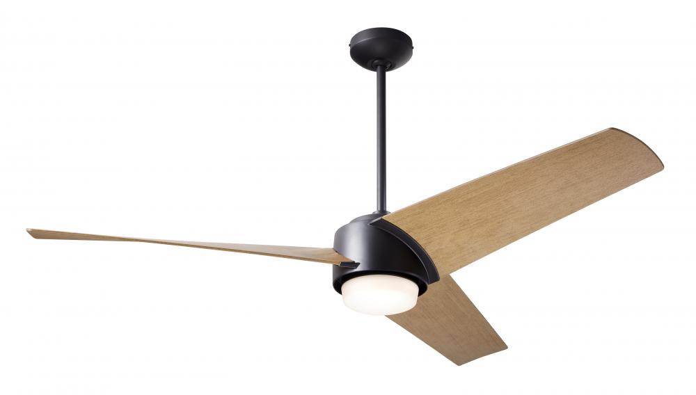 Ambit DC Fan- Matte Black Finish; 56" Maple Blades; 17W LED (Matte Black Trim)