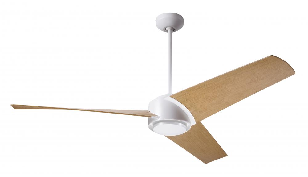 Ambit DC Fan- Matte White Finish; 56" Maple Blades; No Light; Wall/Remote Combo Control