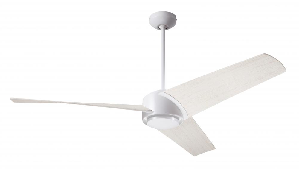 Ambit DC Fan- Matte White Finish; 56" Whitewash Blades; No Light; Wall/Remote Combo Control