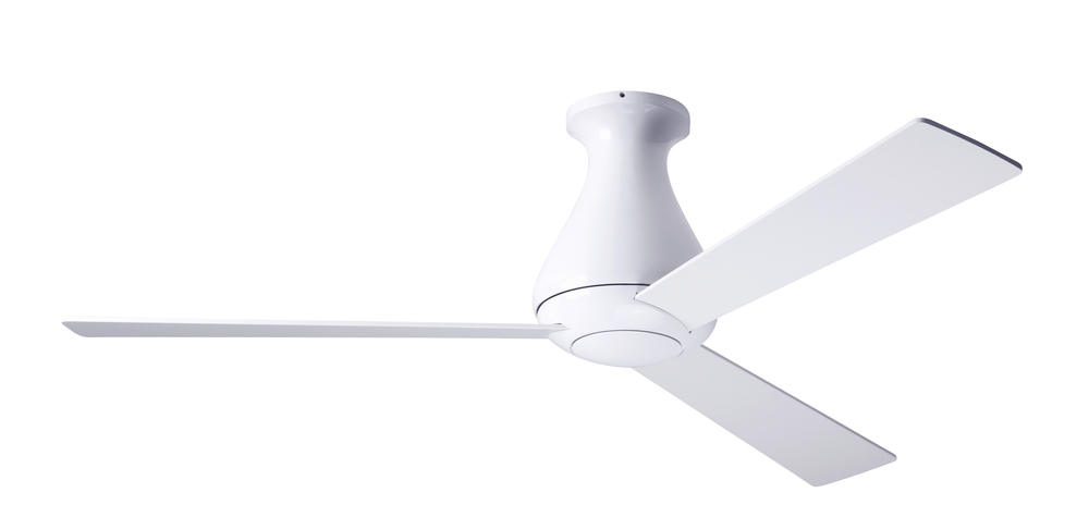 Altus Flush Fan; Gloss White Finish; 42" Aluminum Blades; No Light; Fan Speed and Light Control 