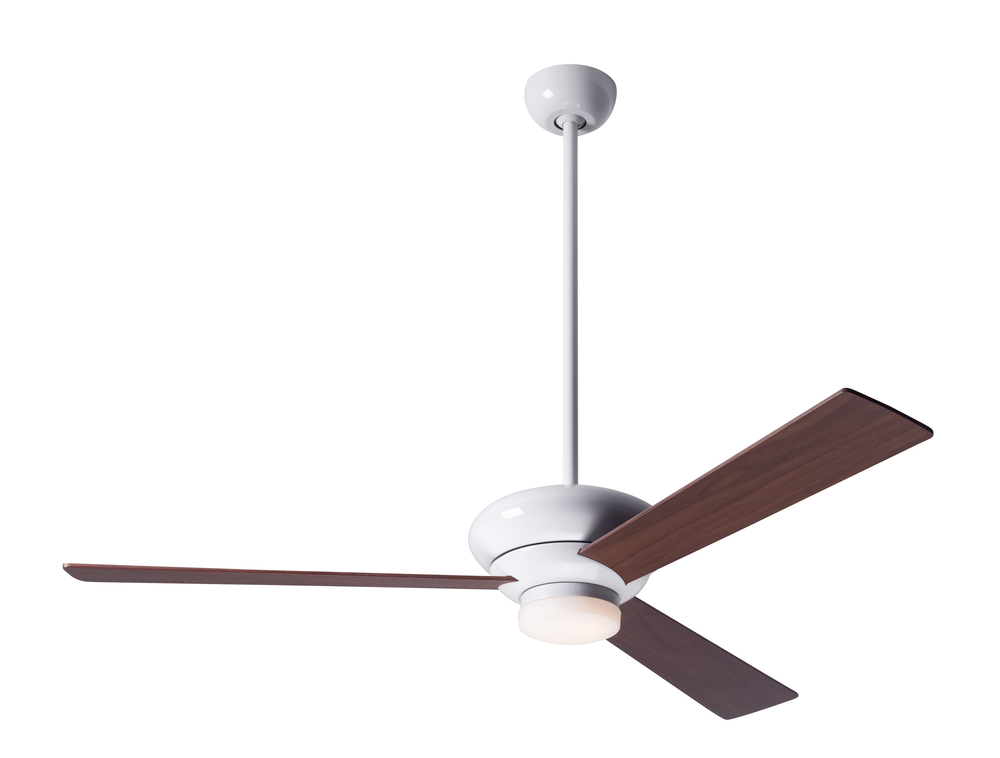 Altus Fan; Gloss White Finish; 52" Mahogany Blades; 17W LED; Fan Speed and Light Control (3-wire