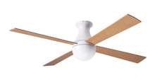 Modern Fan Co. BAL-FM-GW-42-MP-NL-001 - Ball Flush Fan; Gloss White Finish; 42" Maple Blades; No Light; Fan Speed Control