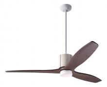 Modern Fan Co. LLX-GWIV-54-MG-271-WC - LeatherLuxe DC Fan; Gloss White Finish with Ivory Leather; 54" Mahogany Blades; 17W LED