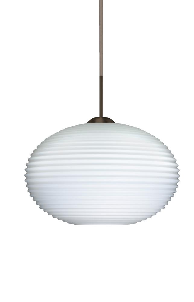 Besa Pendant Pape 10 Bronze Opal Ribbed 1x100W Medium Base