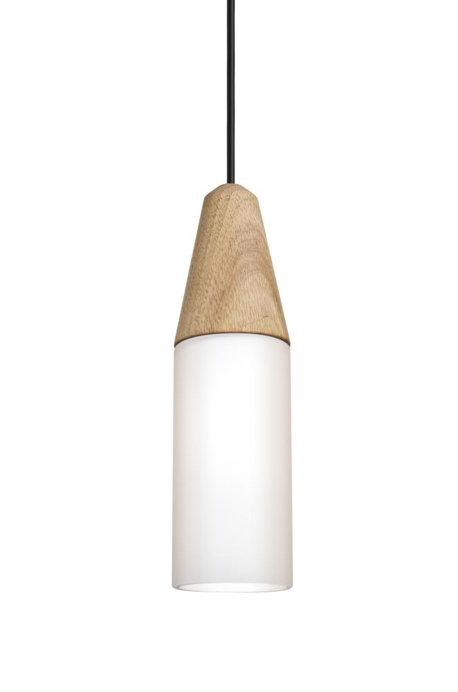 Besa, Nini Cord Pendant, Natural/Opal, Black Finish, 1x9W LED