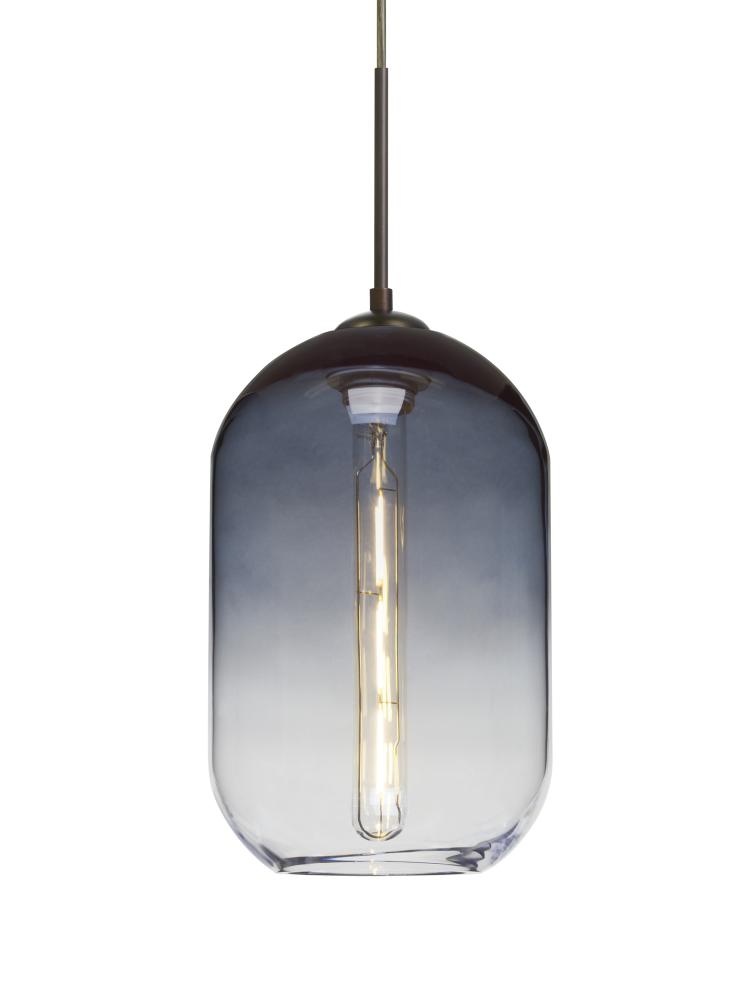 Besa, Omega 12 Cord Pendant, Steel/Clear, Bronze Finish, 1x5W LED Filament