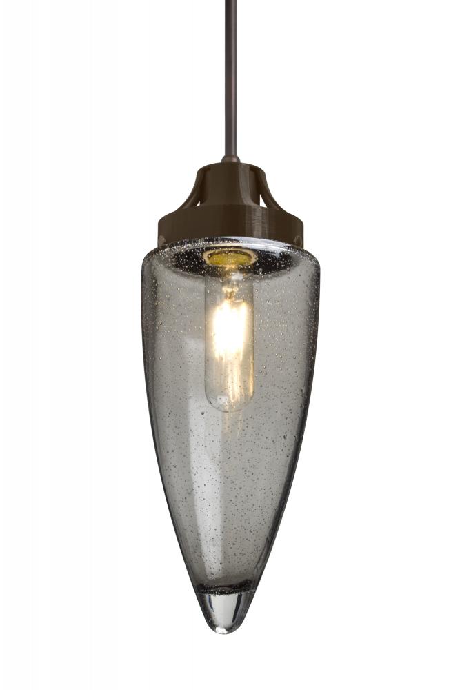 Besa, Sulu Cord Pendant, Smoke Bubble, Bronze Finish, 1x8W LED Filament