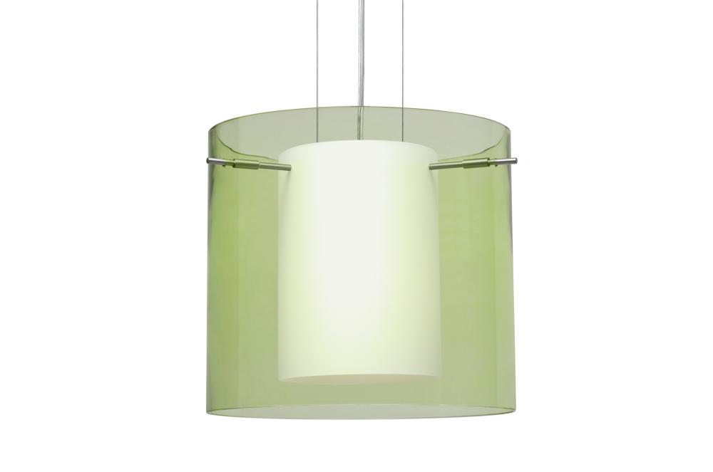 Besa Pahu 12 LED Pendant Transparent Olive Satin Nickel 1x11W LED