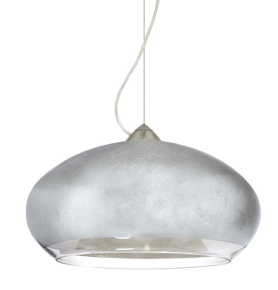 Besa Brio 14 Cable Pendant Satin Nickel Silver Foil 1x9W LED