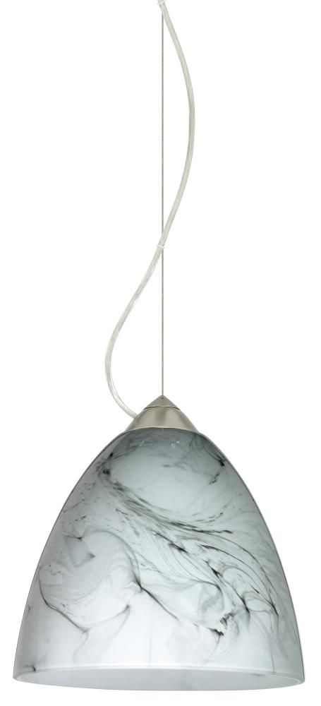 Besa Vila Cable Pendant Satin Nickel Marble Grigio 1x60W Medium Base
