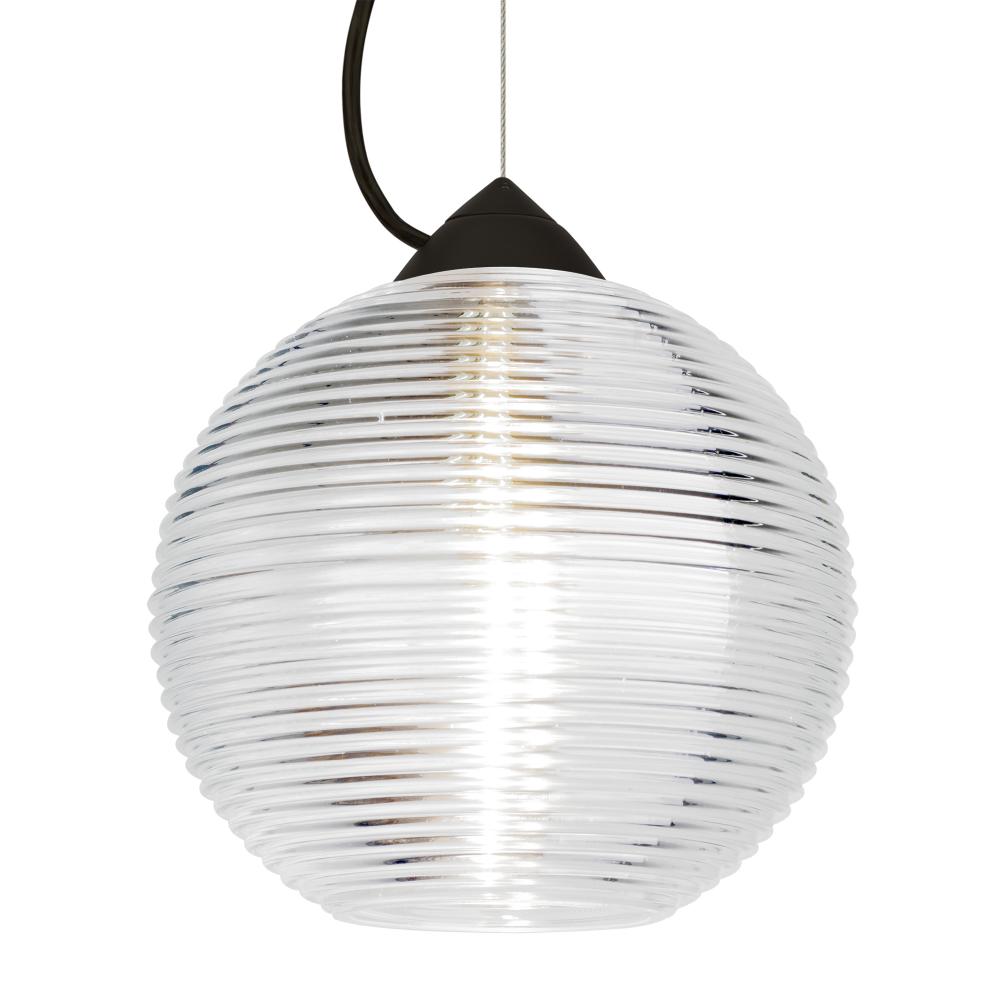 Besa Kristall 8 Pendant Black Clear 1x75W Medium Base