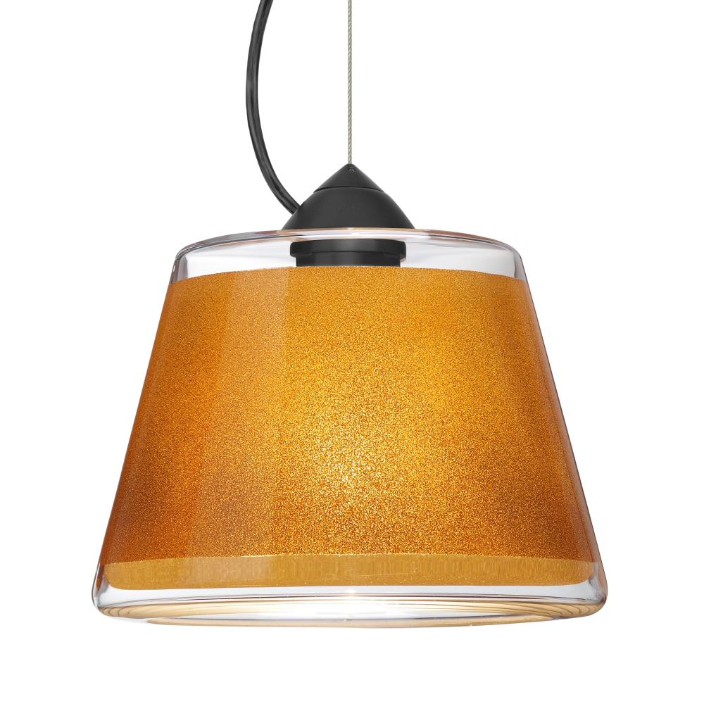 Besa Pica 9 Pendant 1Kx Gold Sand Black 1x75W Medium Base