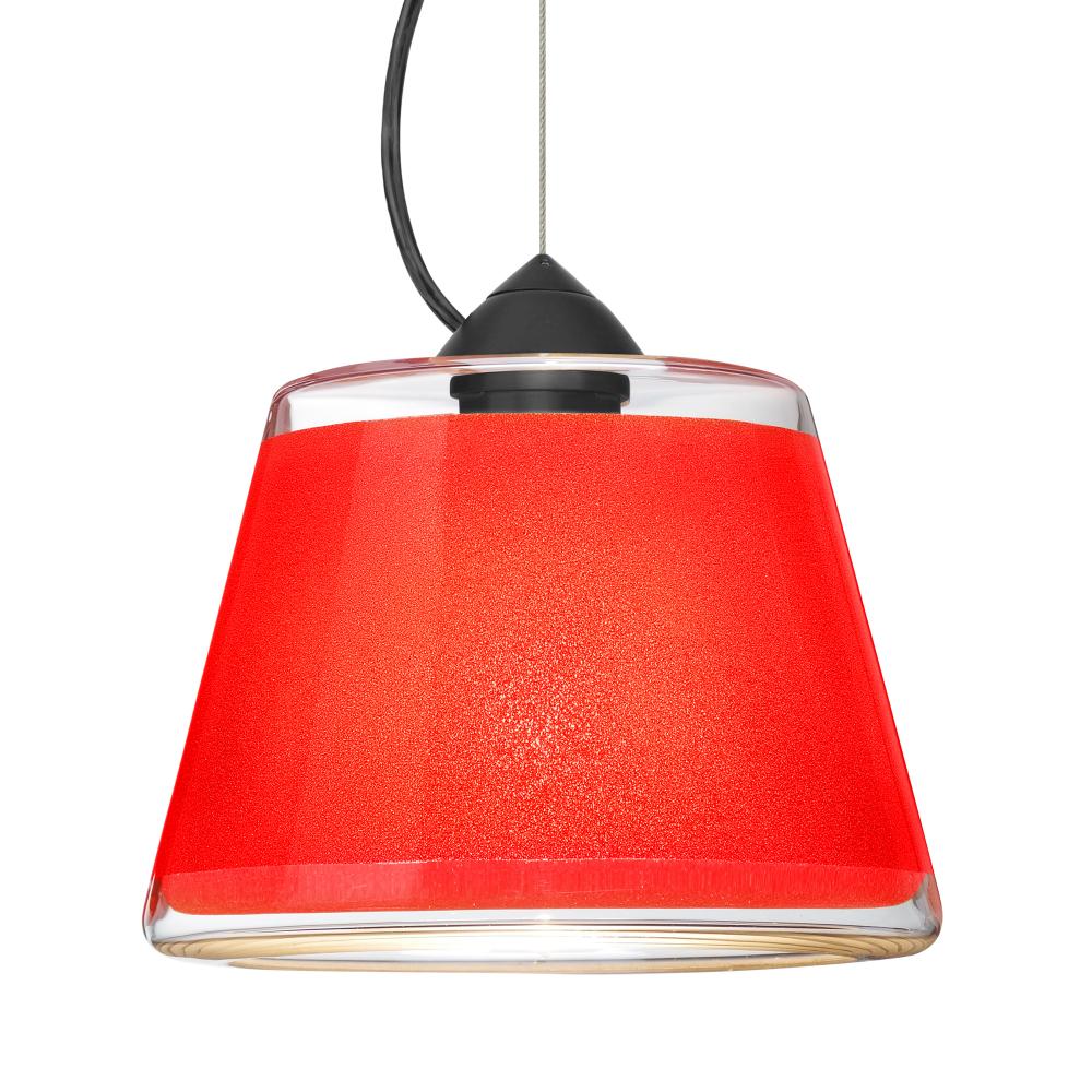 Besa Pica 9 Pendant 1Kx Red Sand Black 1x75W Medium Base