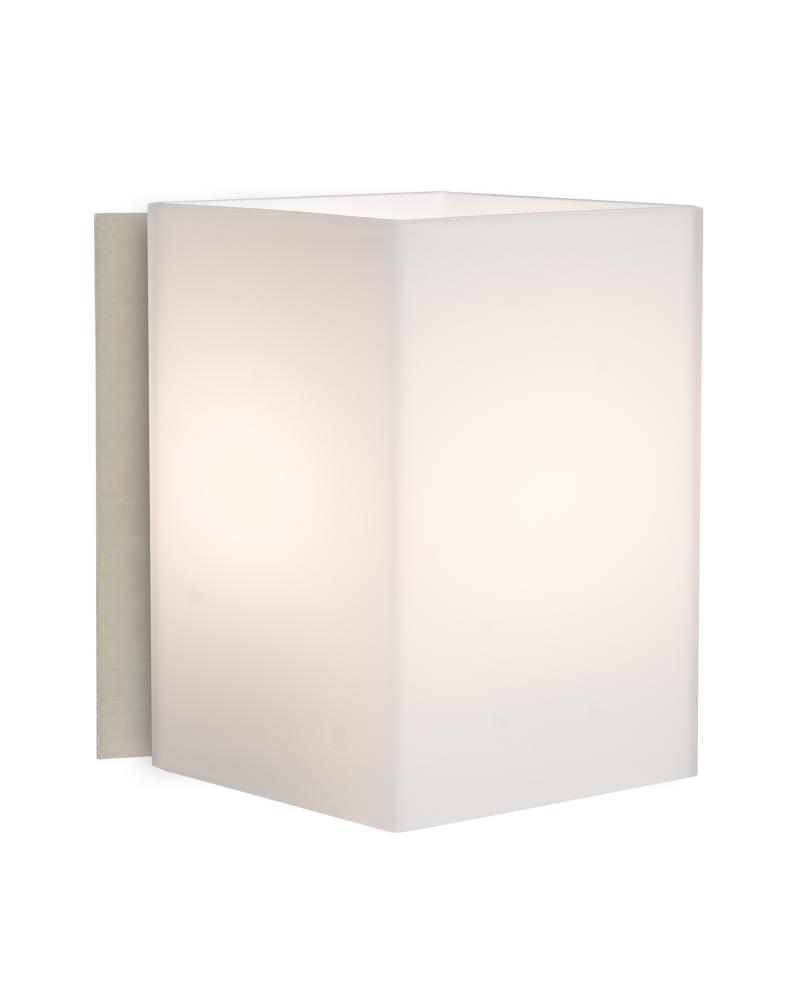 Besa, Tito Mini Sconce, Opal Matte, Satin Nickel Finish, 1x40W G9