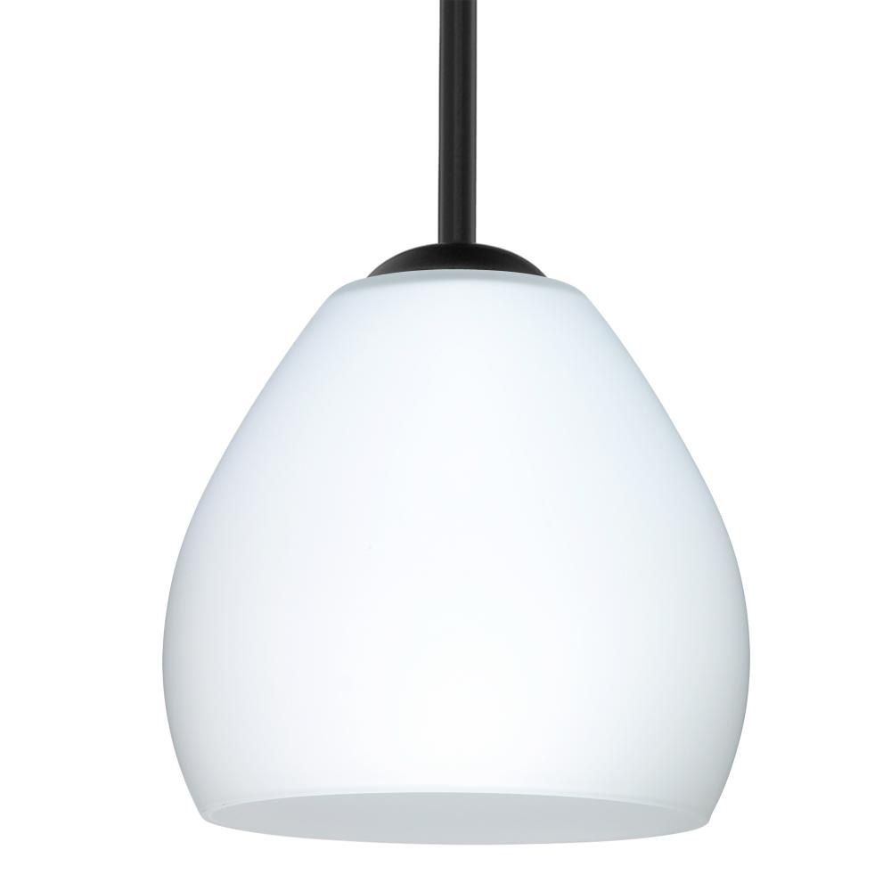 Besa Bolla Pendant Opal Matte Black 1x40W B10 Medium base
