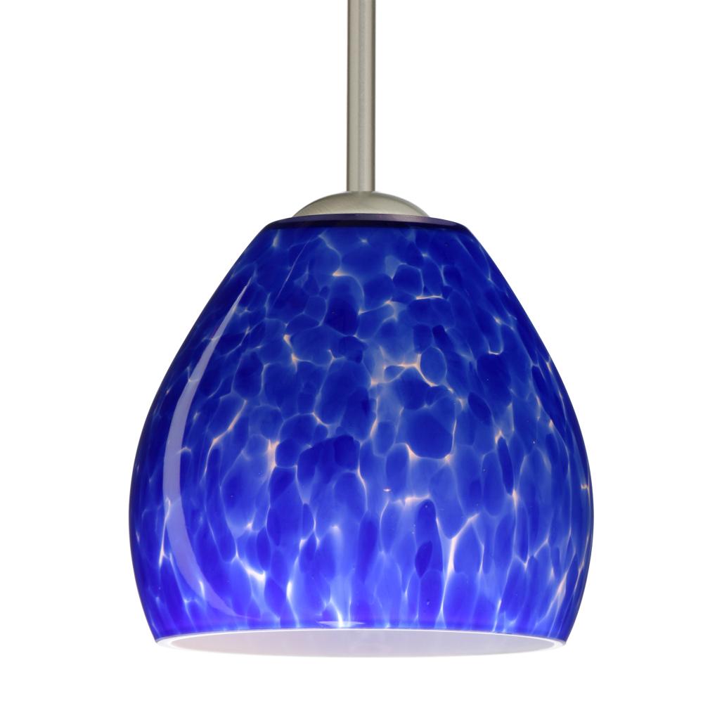 Besa Bolla Pendant Satin Nickel Blue Cloud 1x50W E12 base