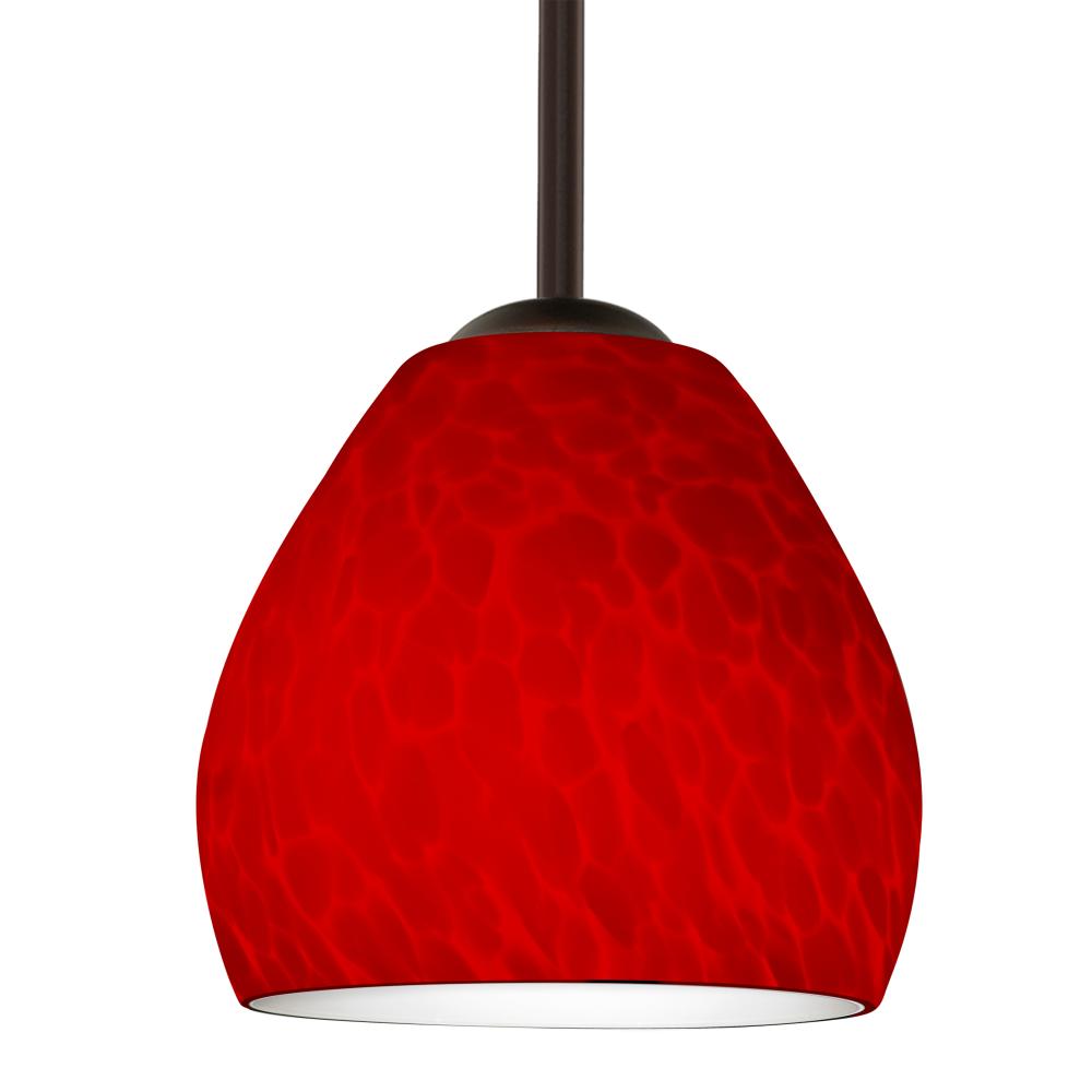 Besa Bolla Pendant Red Cloud Bronze 1x40W B10 Medium base
