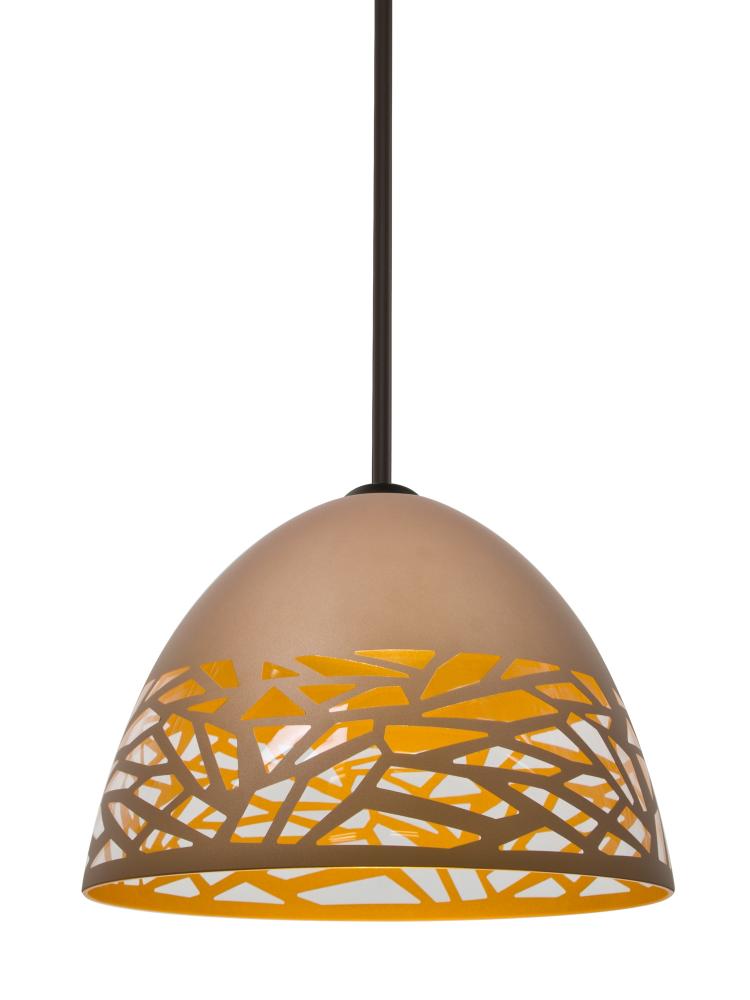 Besa Kiev Stem Pendant, Copper, Bronze Finish, 1x60W Medium Base