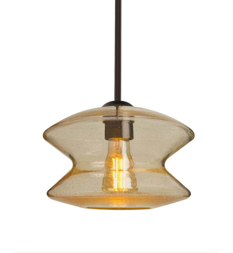 Besa, Zen Stem Pendant, Gold Bubble, Bronze Finish, 1x8W LED Filament