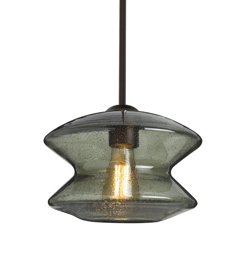 Besa, Zen Stem Pendant, Moss Bubble, Bronze Finish, 1x8W LED Filament