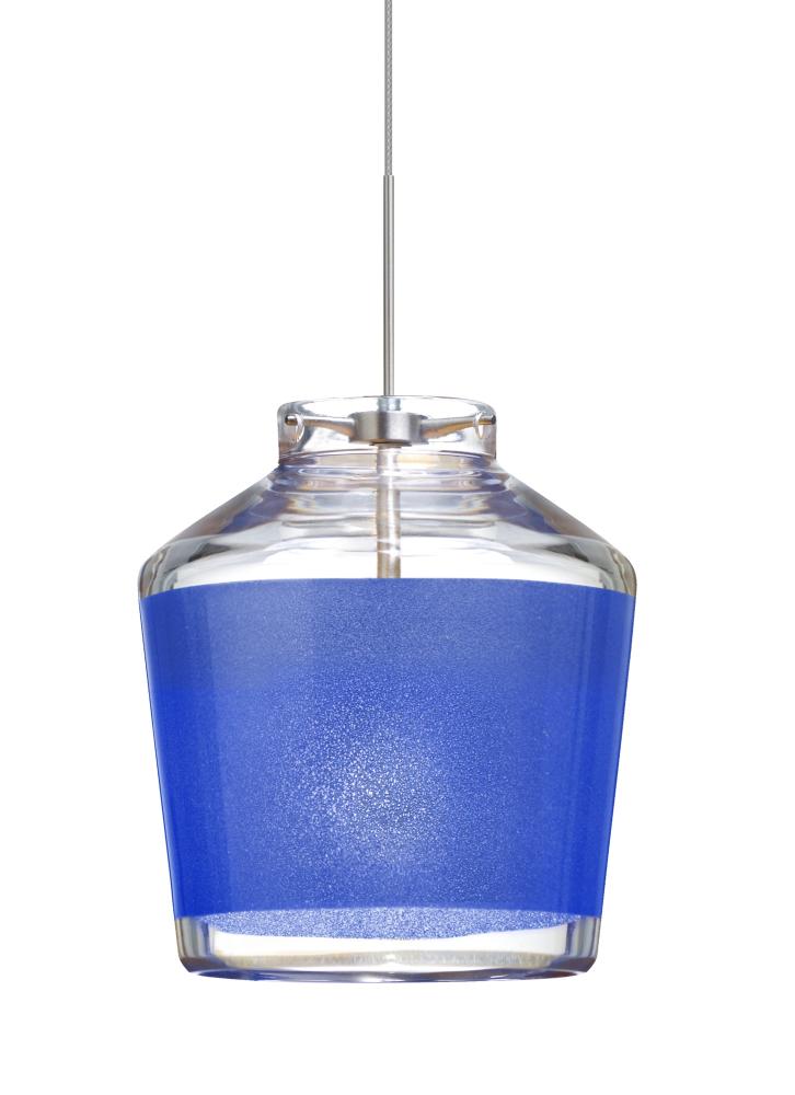 Besa Pendant Pica 6 Satin Nickel Blue Sand 1x50W MAX GY6.35 Base