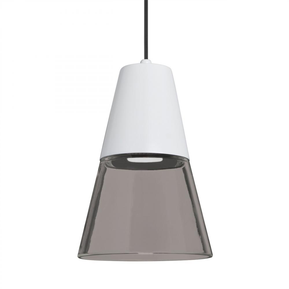 Besa Timo 6 Pendant, Smoke/White, Black Finish, 1x9W LED
