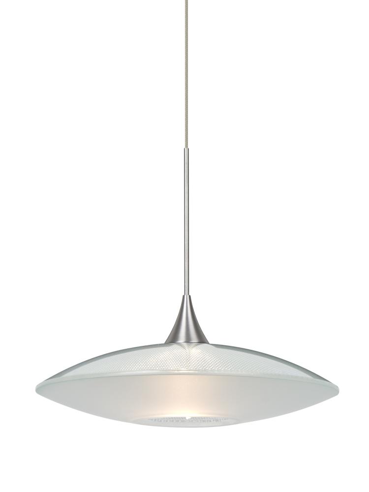 Besa Pendant Spazio Satin Nickel Clear/Frost 1x50W MAX GY6.35 Base