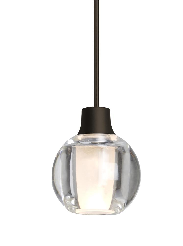 Besa, Boca 3 Cord Pendant, Clear, Bronze Finish, 1x35W MAX GY6.35 Base
