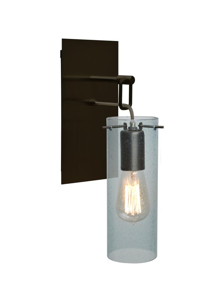 Besa Juni 10 Wall Pendant, Blue Bubble, Bronze Finish, 1x40W Edison
