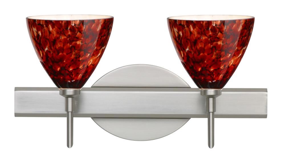 Besa Wall Mia Satin Nickel Garnet 2x5W LED