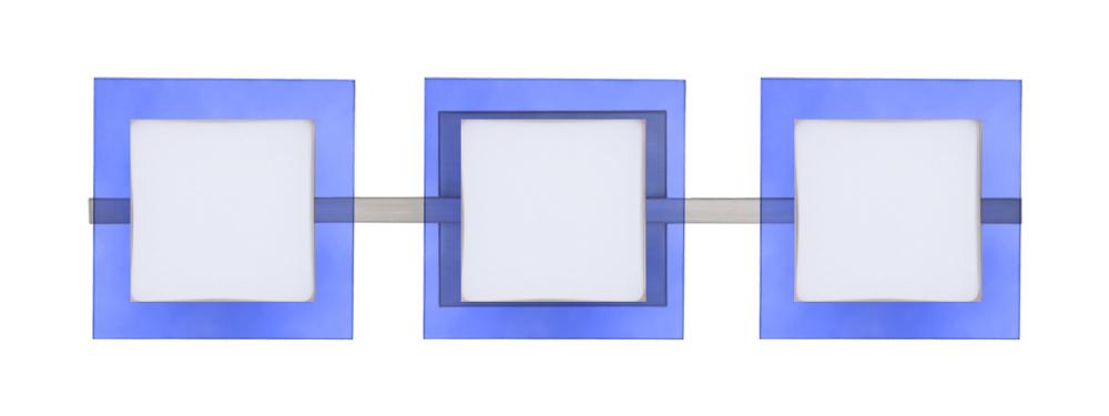 Besa Wall Alex Satin Nickel Opal/Blue 3x5W LED