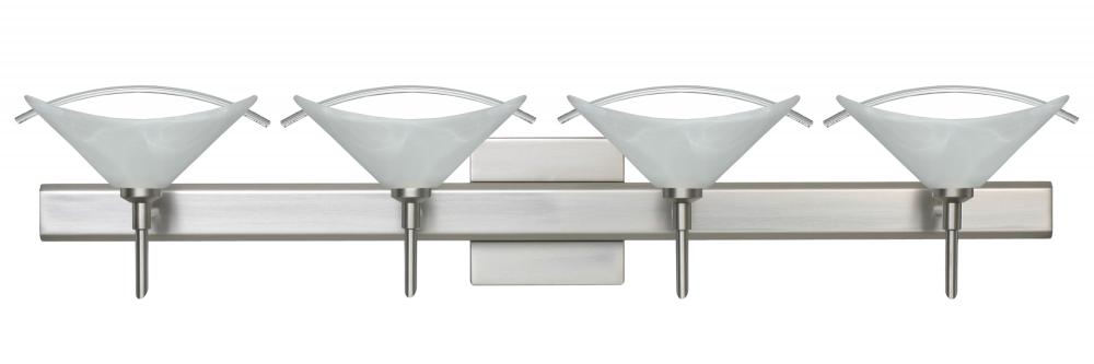 Besa Wall With SQ Canopy Hoppi Satin Nickel Marble/Clear 4x40W G9