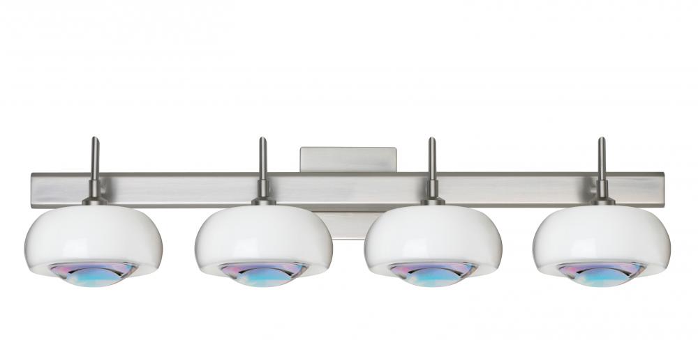 Besa Wall With SQ Canopy Focus Satin Nickel Cool Dicro 4x5W LED