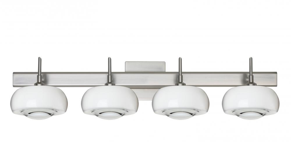 Besa Wall With SQ Canopy Focus Satin Nickel Clear 4x5W LED